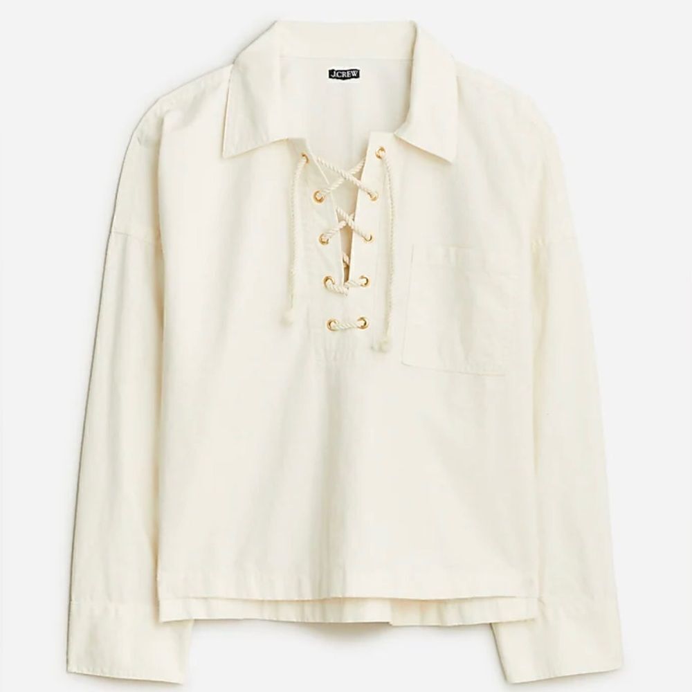 J.Crew Lace-up pullover shirt NWT Size XS